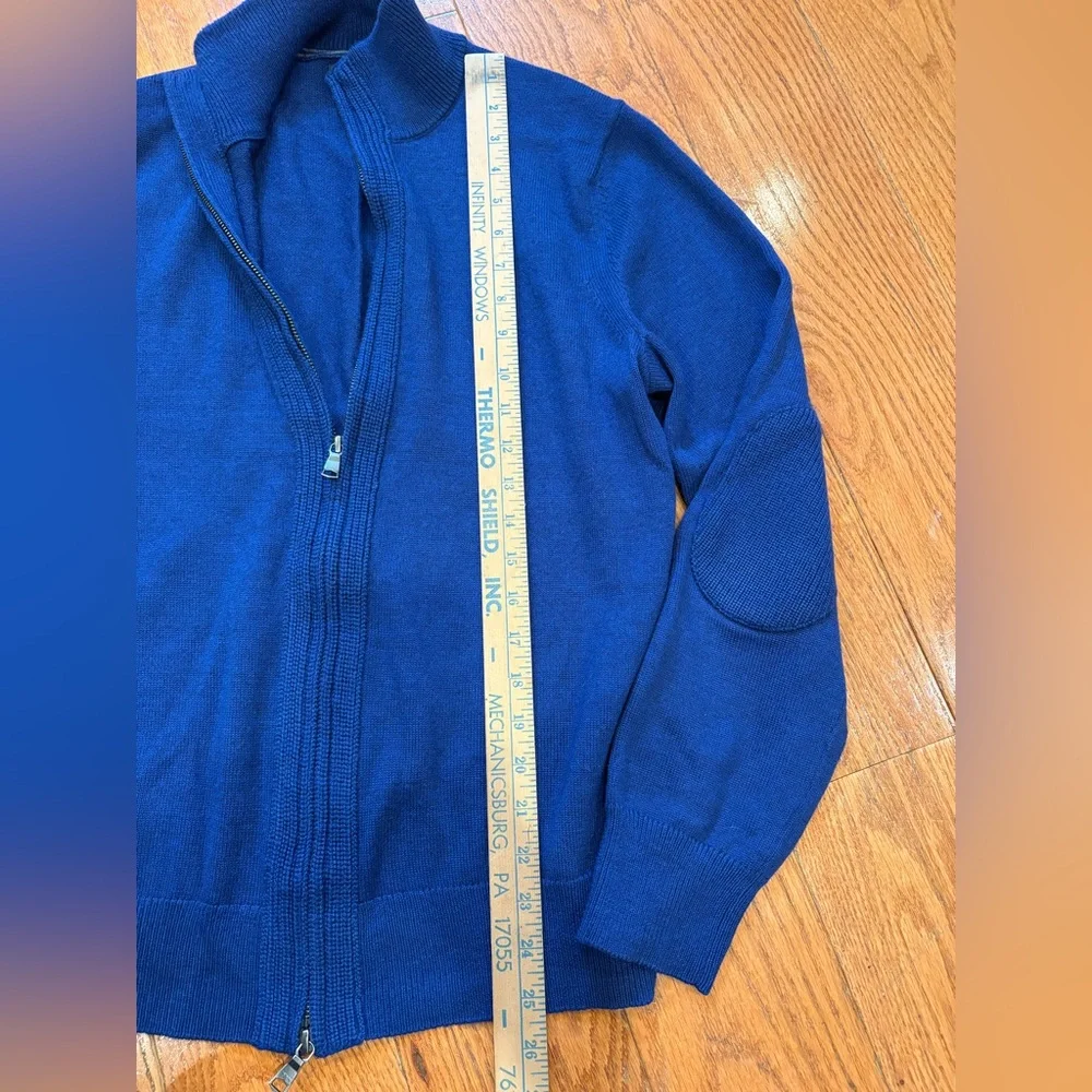 Banana Republic Merino Wool Blend Zip Up Sweater – Men’s Medium w/ Elbow Patches